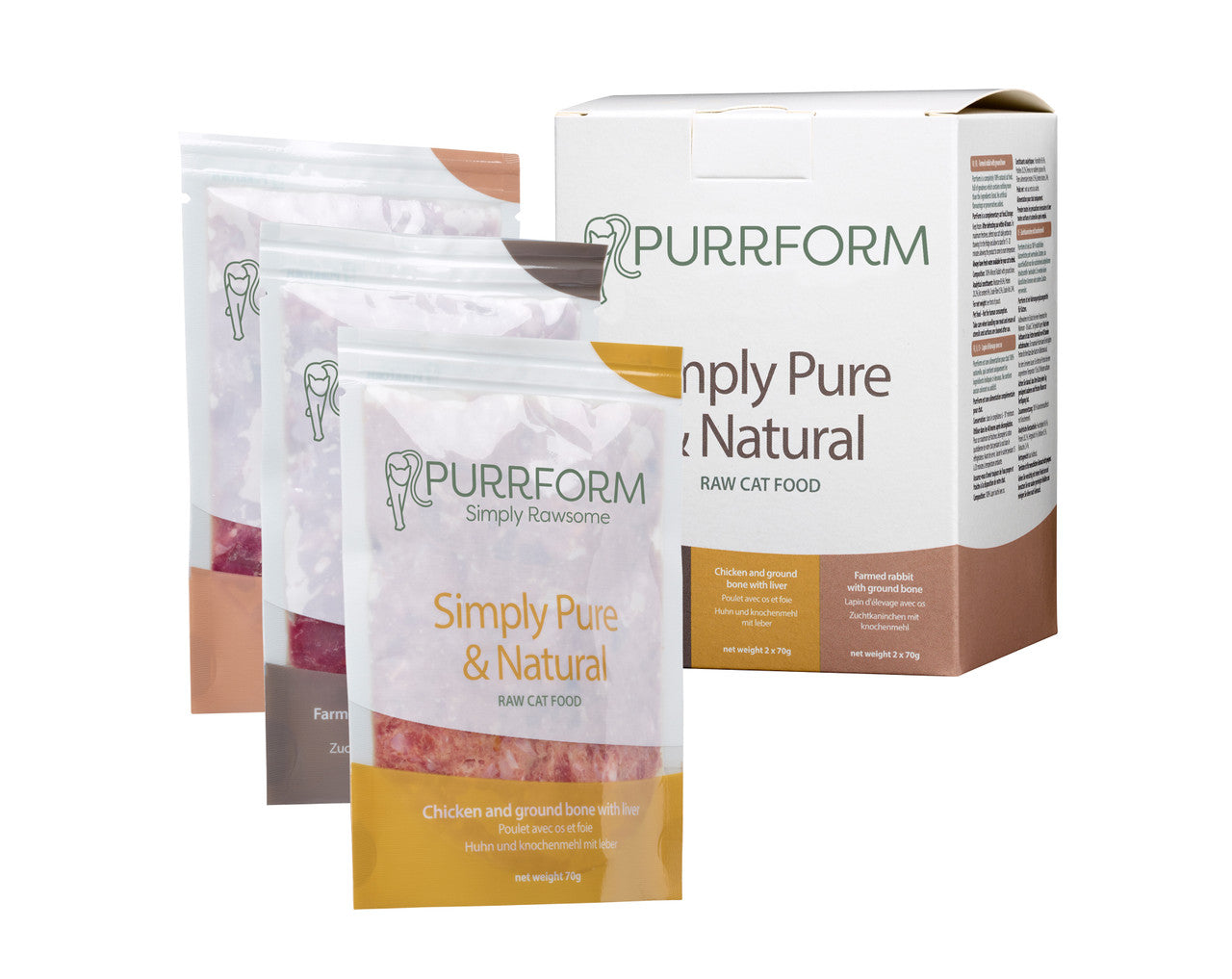 Purrform Complete Multipack (farmed Rabbit, Chicken, Rabbit+ox) 6X70g Pouch