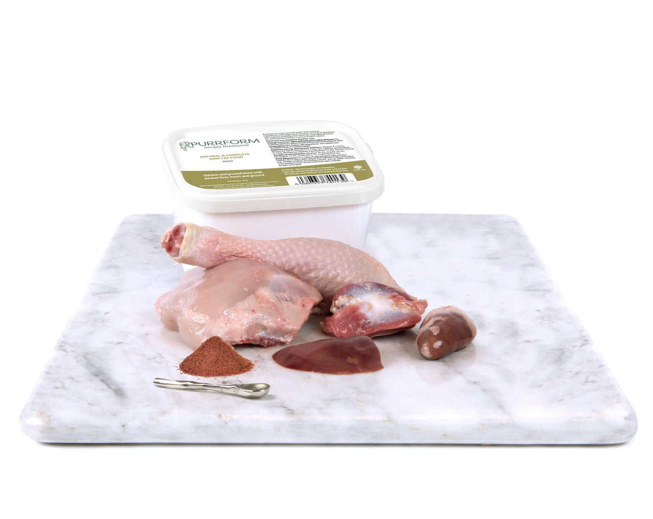 Purrform Adult Chicken & Ground Bone with Heart - 450g Tub