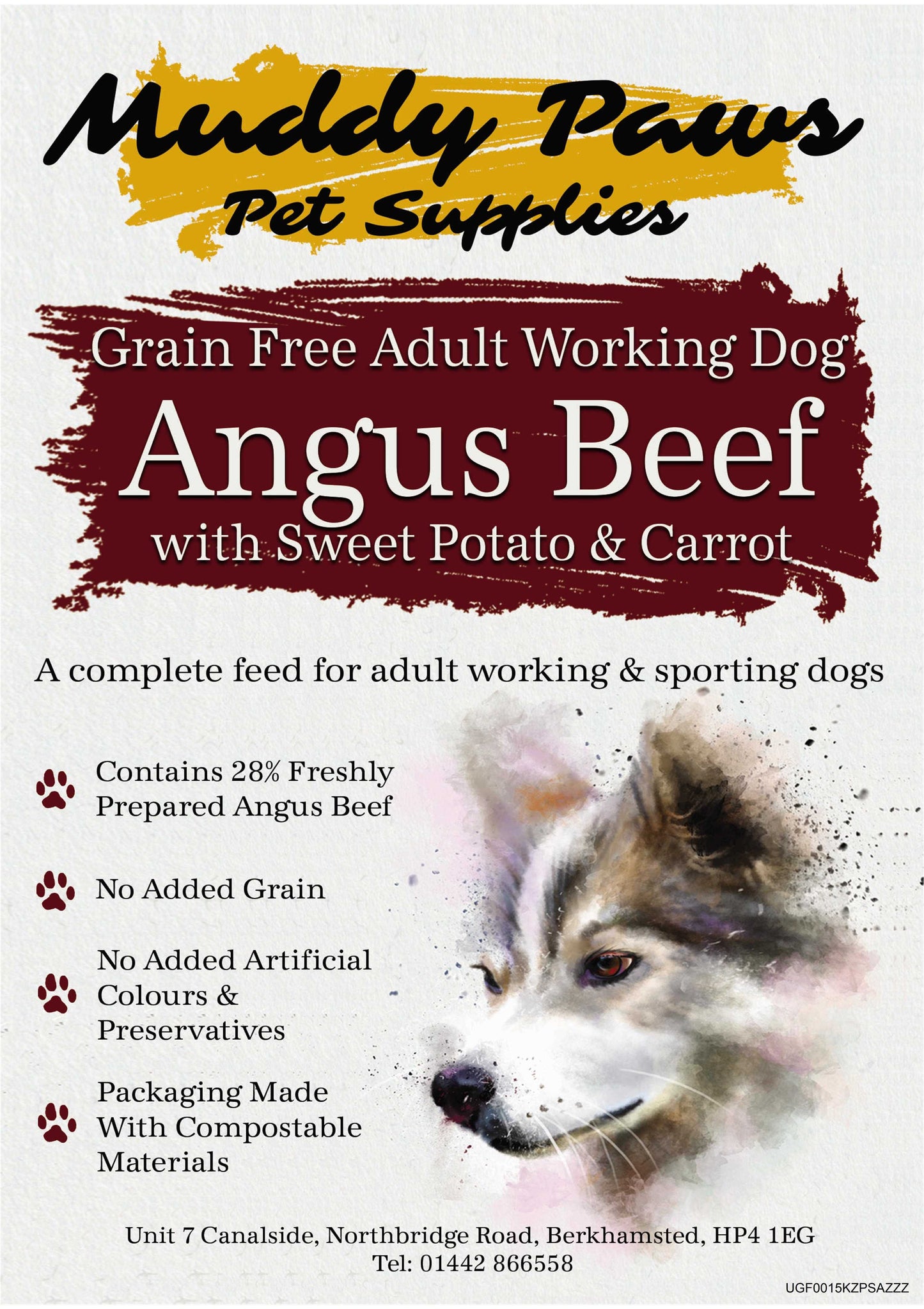 Muddy Paws Grain Free Adult Angus Beef 15kg