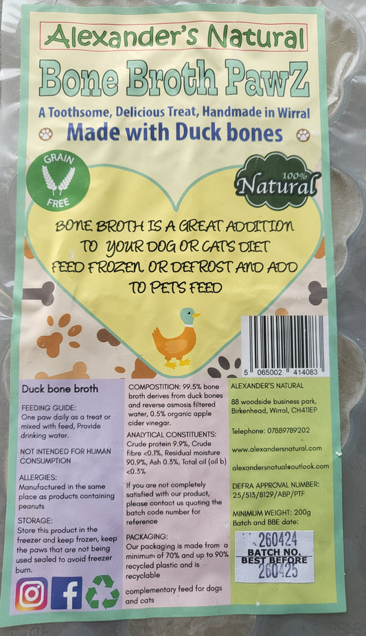 Alexander's Natural Bone Broth Paws Duck - 7 Paws