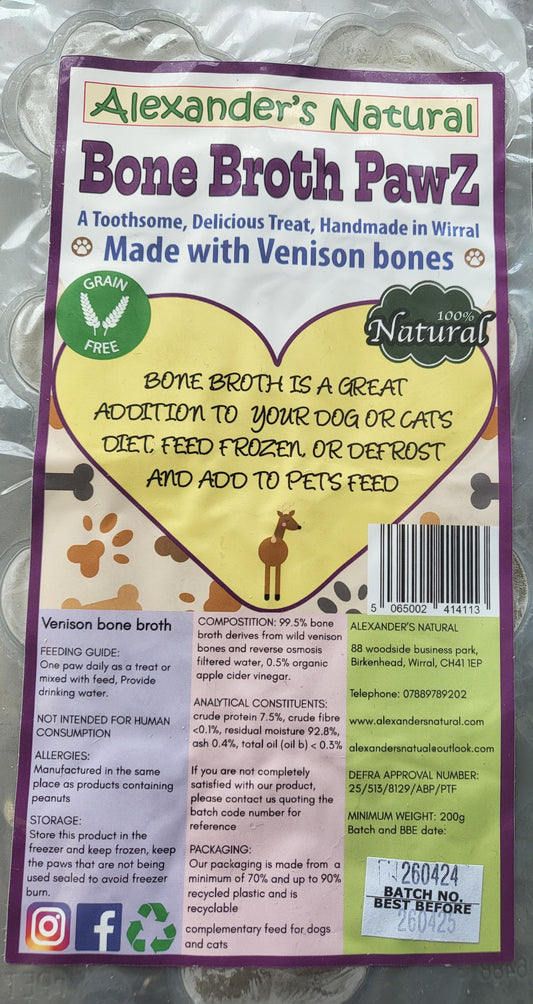 Alexander's Natural Bone Broth Paws Venison - 7 Paws