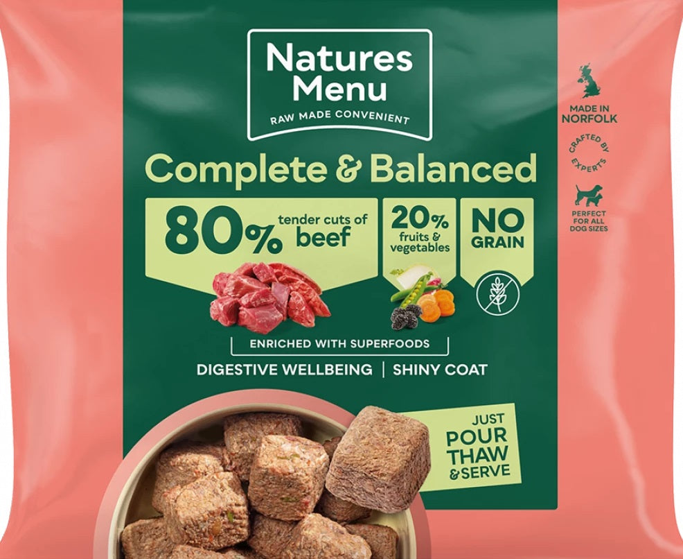 Natures Menu Country Hunter Adult Dog Grass Fed Beef Nuggets 1kg