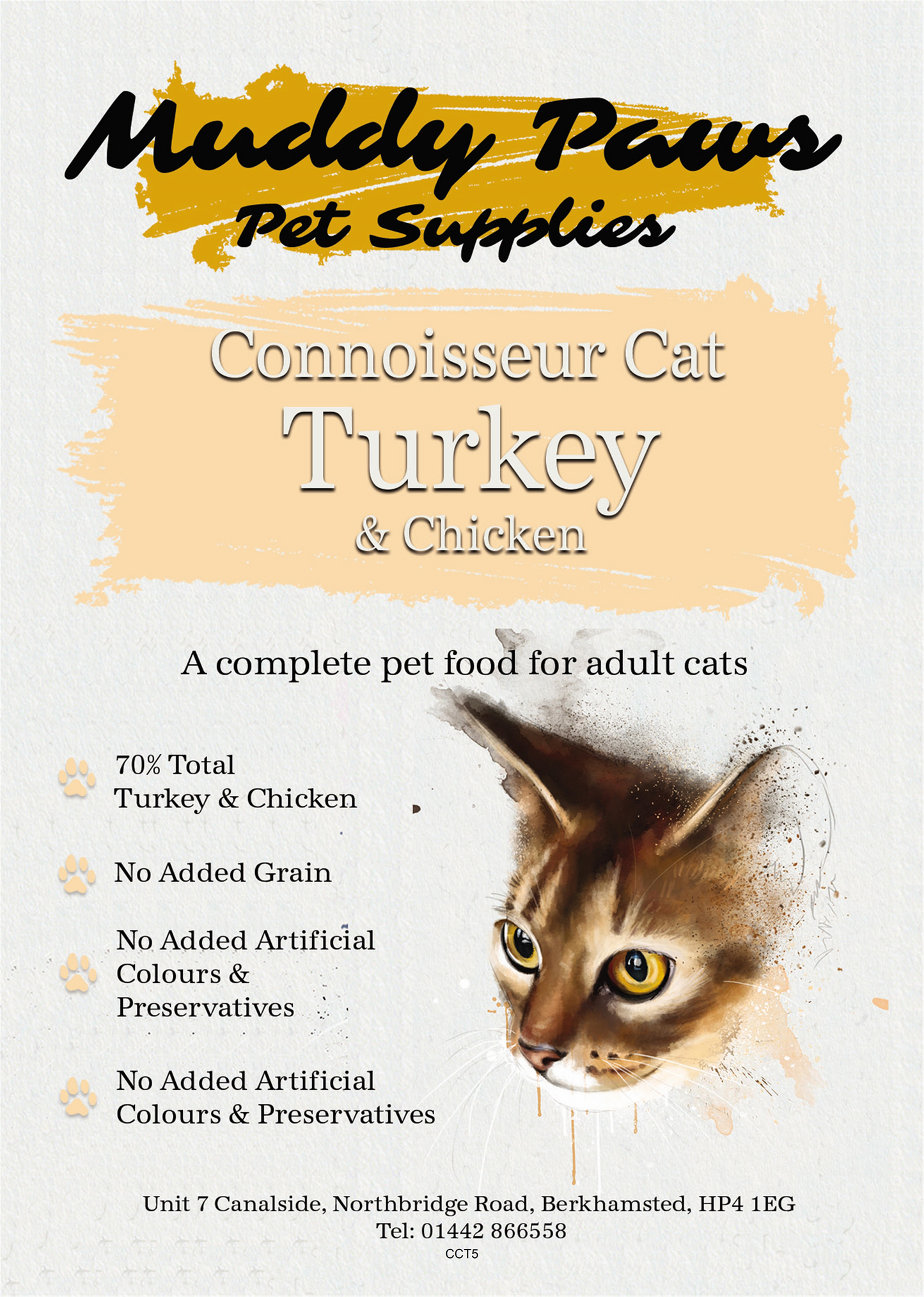 Muddy Paws Connoisseur Adult Cat Turkey & Chicken 1.5kg