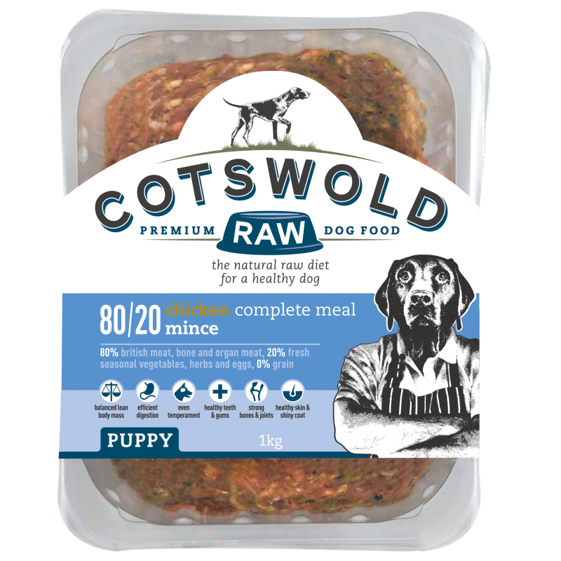 Cotswold Raw 80/20 Puppy Working Chicken 1kg Mince