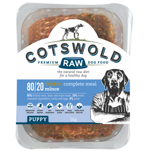 Cotswold Raw 80/20 Puppy Working Chicken 1kg Mince