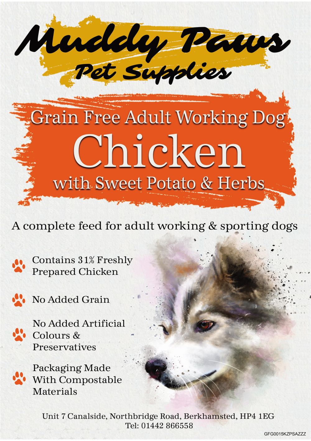 Muddy Paws Grain Free Adult Chicken 15kg