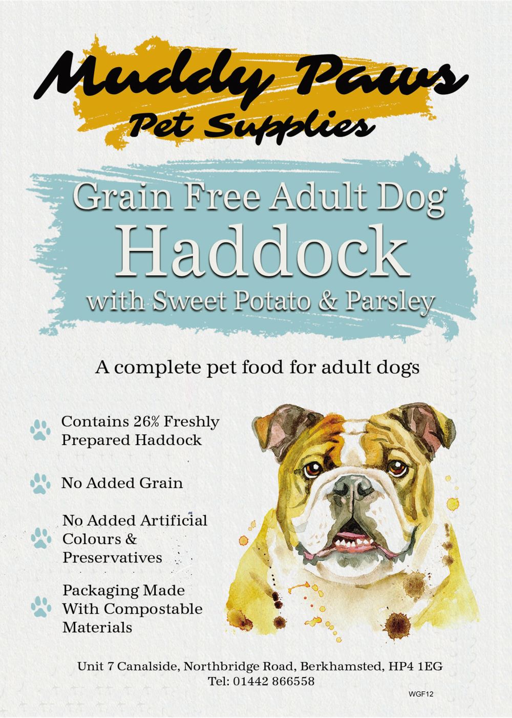 Muddy Paws Grain Free Adult Haddock 2kg