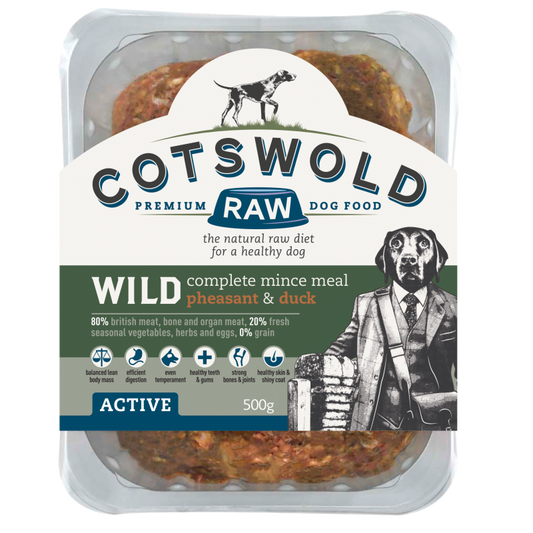 Cotswold Raw Working Dog Wild Pheasant & Duck Mince 1kg