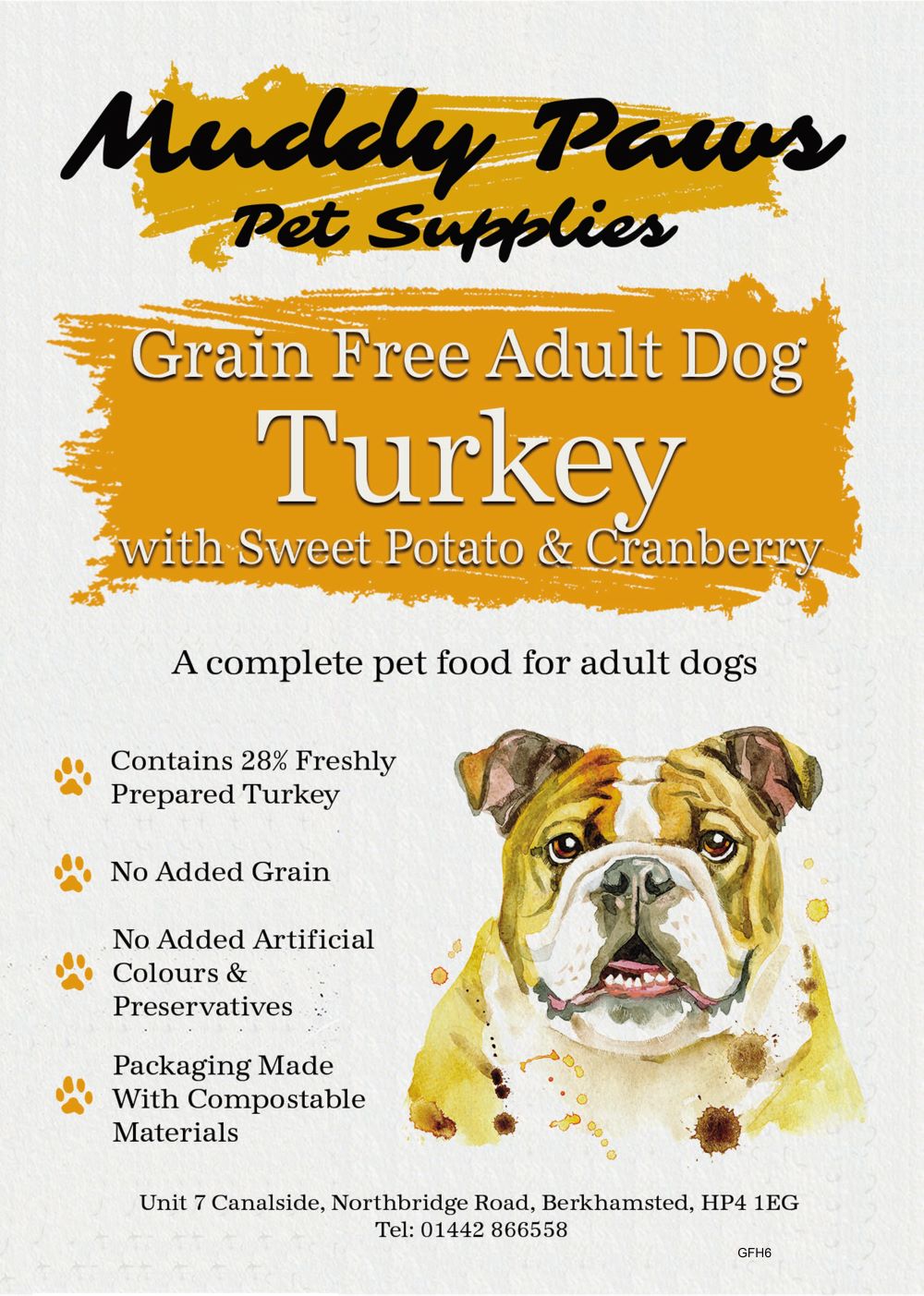 Muddy Paws Grain Free Adult Turkey 6kg