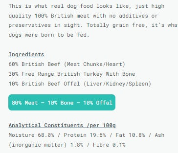 Naturaw Working Dog Turkey & Beef 500gm