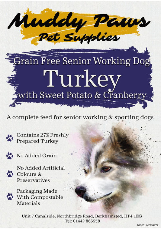 Muddy Paws Grain Free Turkey Senior 15kg