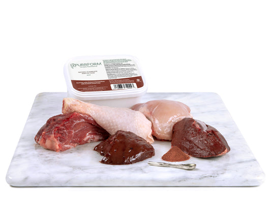 Purrform Adult Beef Trim with Chicken & Ground Bone 450g Tub