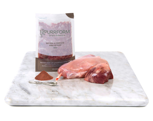 Purrform Farmed Rabbit With Ground Bone, Liver & Kidney Pouches